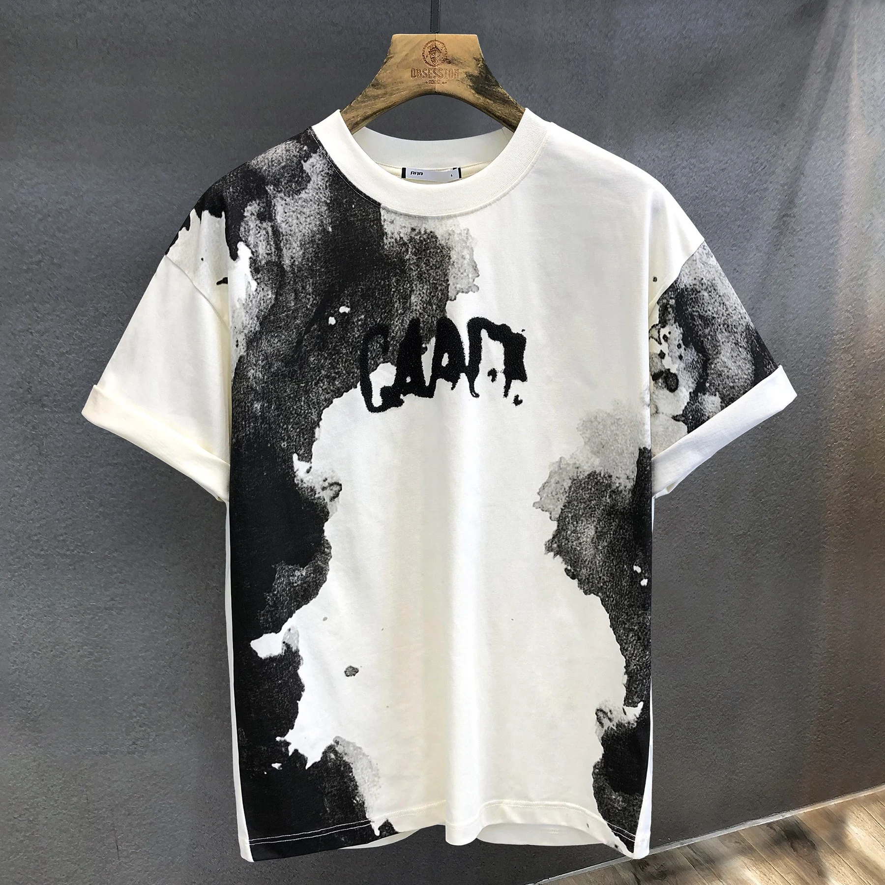 YIWE Street Wear Fashion Blank Printing Custom Unisex Short Sleeve T-shirts High Quality Thick 250gsm 100% Cotton Vintage Men