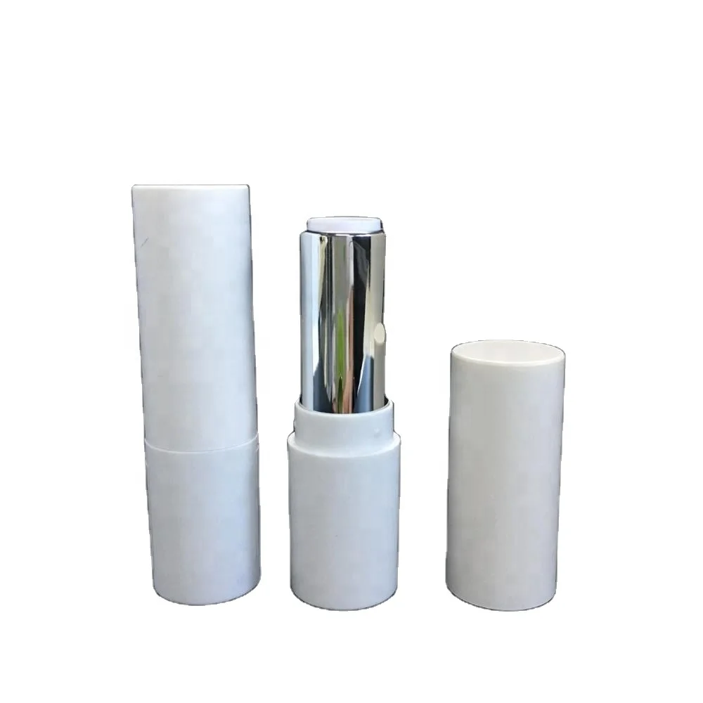 Белый пустой круглый Эко бальзам для губ XF8001 Черный Тюбик губной помады