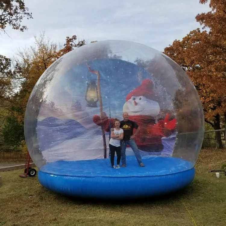 Christmas Outdoor Decorations Snow Globe Bubble Tent Inflatable Human Size Snow Globe For Sale