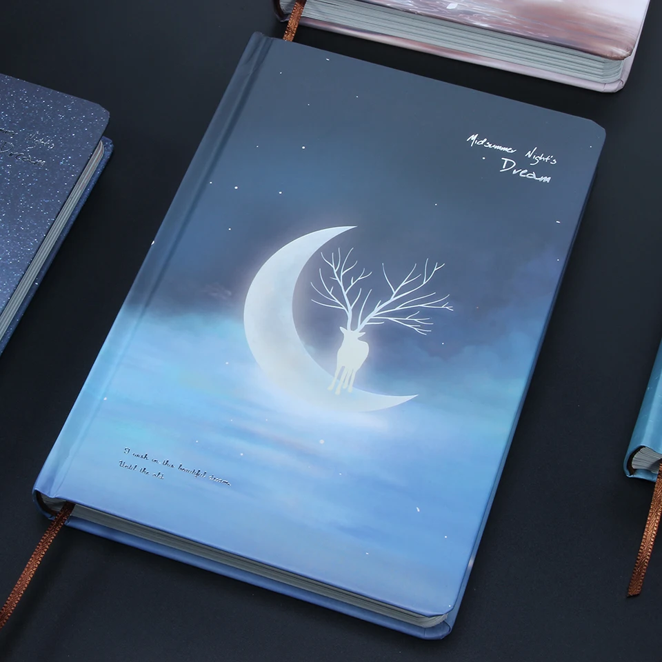 luminous Journal Notebook student kawaii Hardcover Picture Inside Stationery Deer Creative Hardcover Notebook For Women Gifts