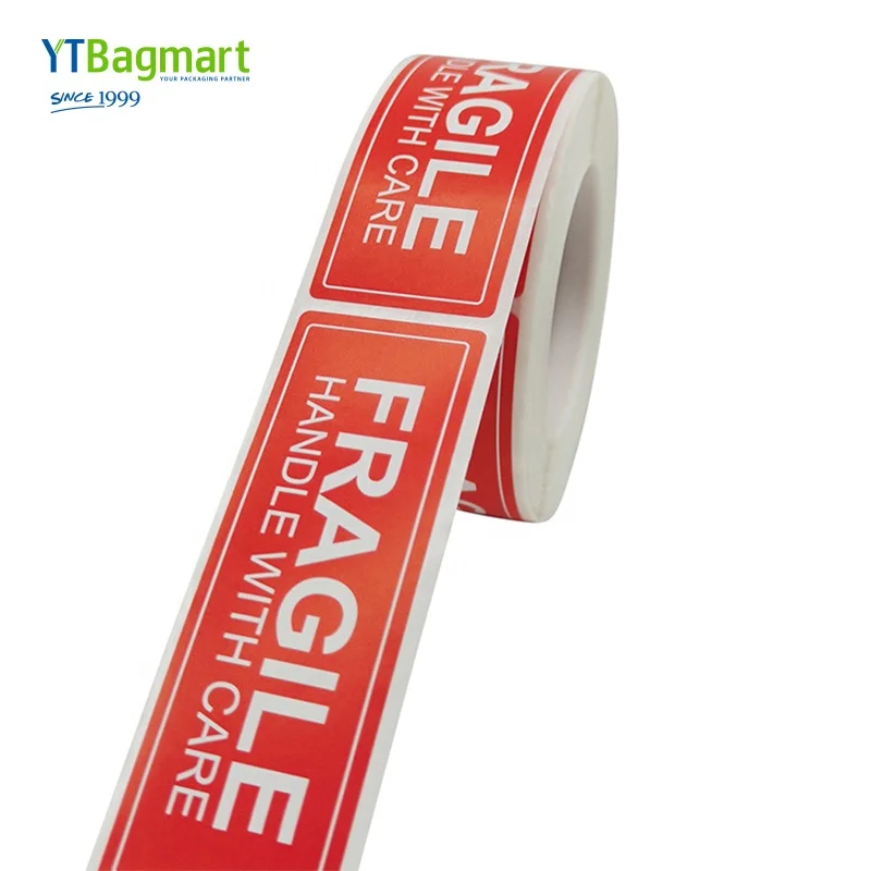 
YTBagmart 500 Labels/Roll Up And Handle With Care Sticker Warning Shipping Express Label Adhesive Custom Fragile Stickers Roll 