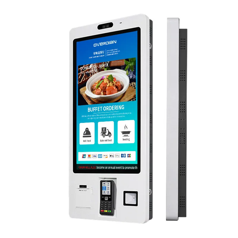 Self shopping order machine terminal printer square android pos digital sale kiosk self checkout kiosk supermarket touch screen
