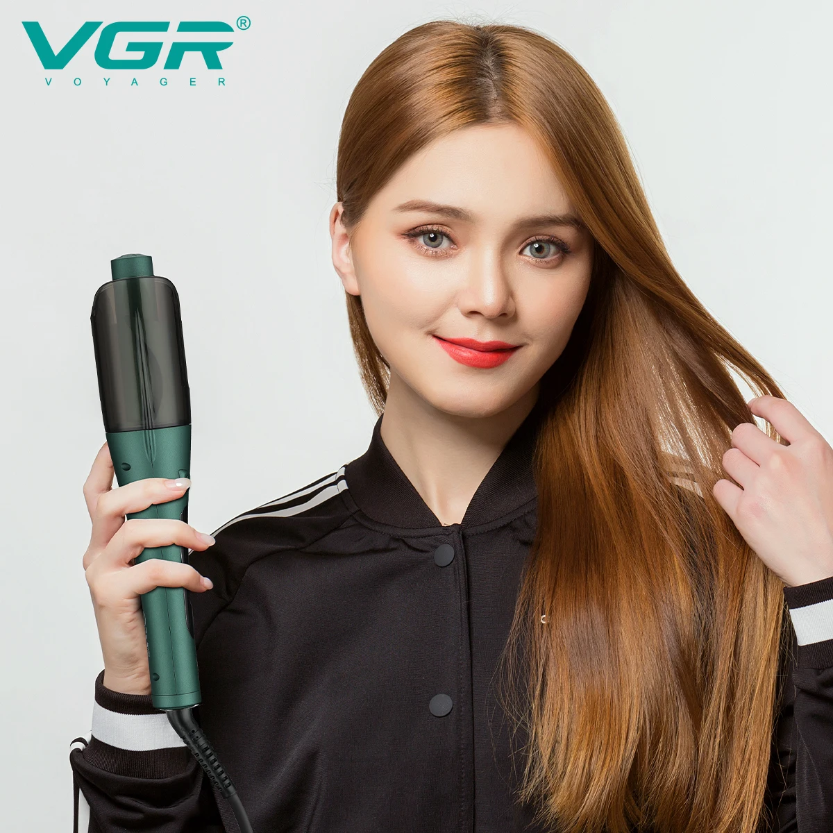 Вгр V-583 профессиональный электрический шлифовальный инструмент Magic щипцы для завивки волос Розовый Автоматические керамические Авто