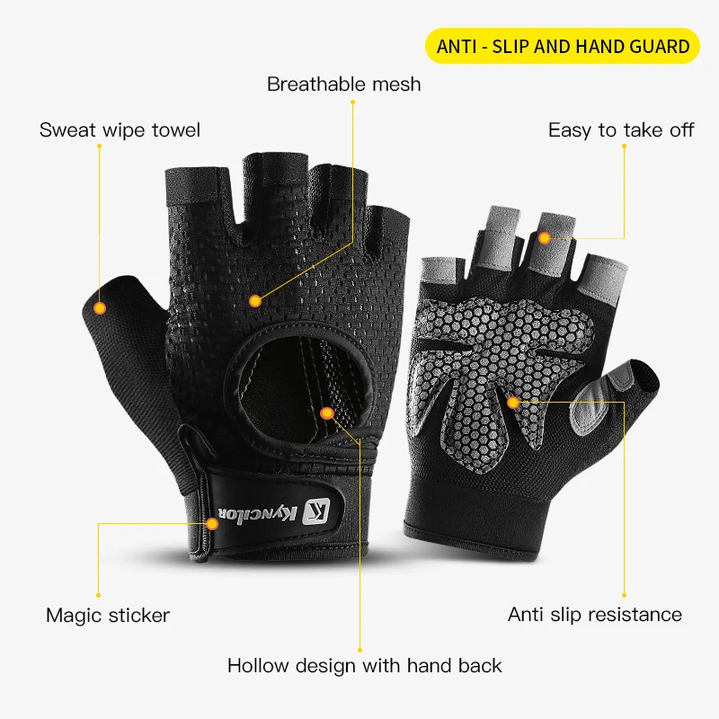 Customized Logo Breathable Fitness Gloves For Men Women Adjustable Half Finger Witghtlifting Workout Gloves