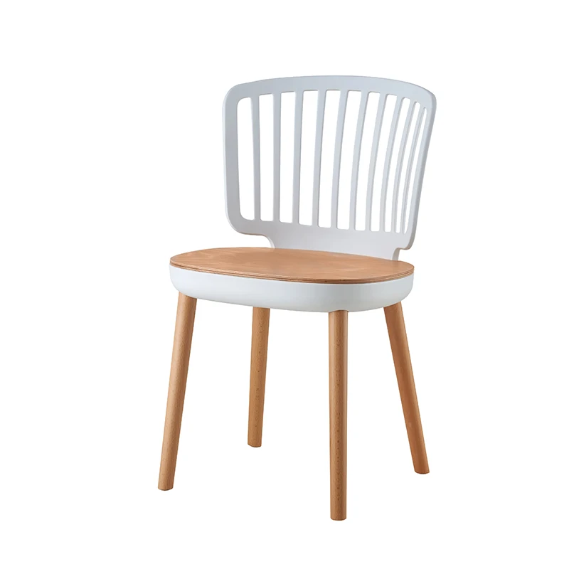 Wholesale Design Plastic Back Dining Chair Nordic Simple With Solid Wood Leg Starway DC-S171