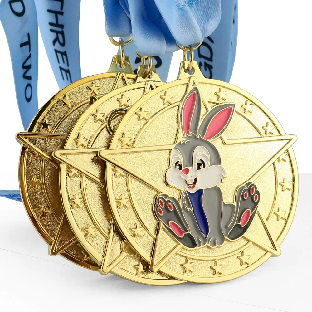 bicycle art kids football easter cyclothon animal medals with ribbon