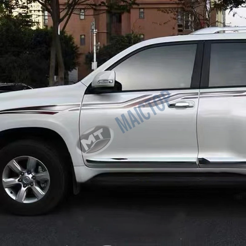 Maictop car accessories side chrome door moulding for land cruiser prado 150 J150 2018 Door Protective Cover