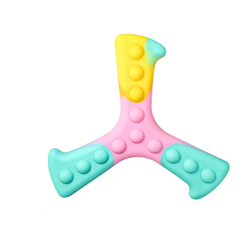 Newest Fashion Silicone Fidget Toys Sensory Stress Ball Flying Spinner Push Pop Bubble Boomerang Fidget Toy