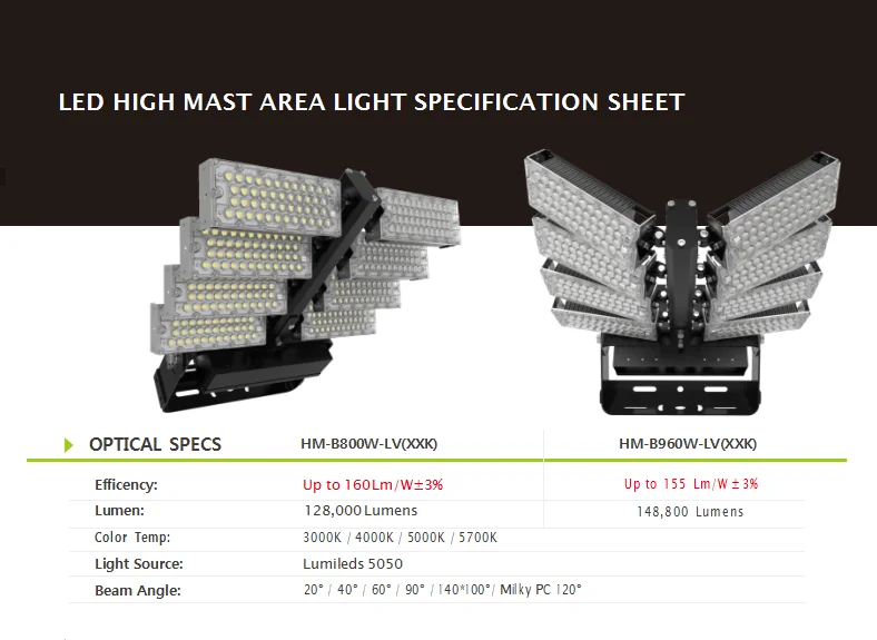 hot sale Factory direct sale price ip65 800W 960W led high mast light for outdoor lighting