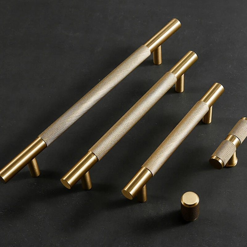 American cabinet door light luxury brass thread drawer furniture door handle wardrobe cabinet cabinet bronze handle