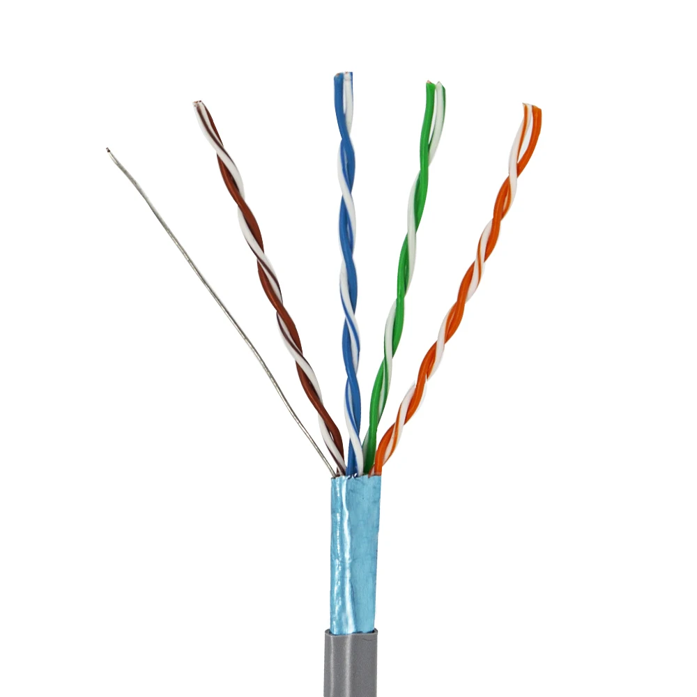 
Solid Wire Bare Copper Cu Network Patch Cable Cat 5e F/UTP Shielded 4 Pair Twist PVC/LSZH LAN Cable 