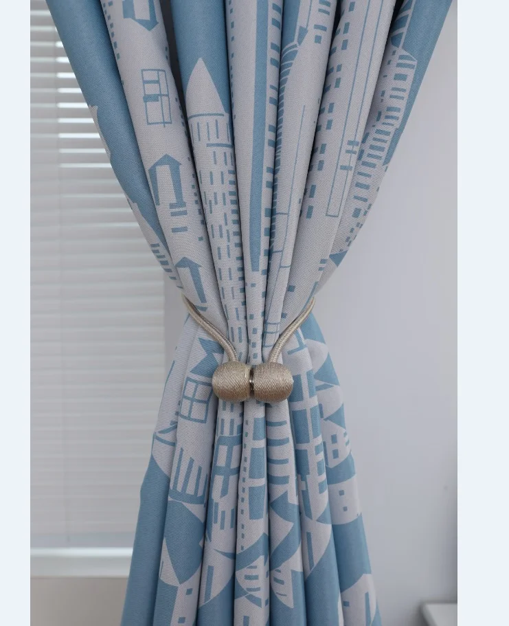 2.1M Width High Grade Skyscraper Shape Drawing Hotel Blackout Curtain Fabric Best Curtain Fabric