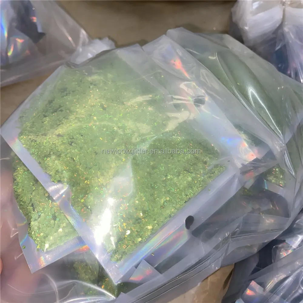 custom package 2oz holo bags glitter