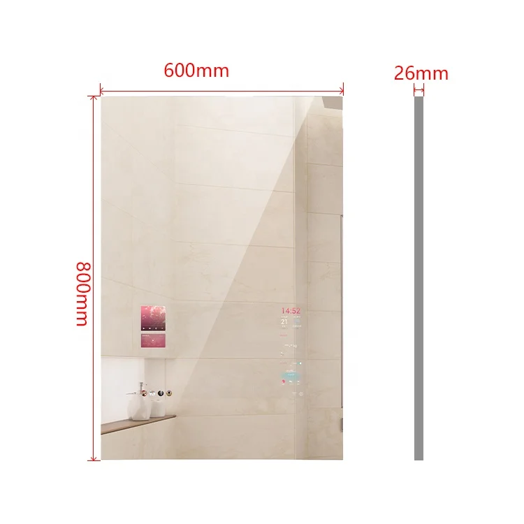 21 Inch Factory Direct Wholesale Interactive Mirror Home Hotel Touch Screen Mirror LED Light Waterproof Android Magic TV