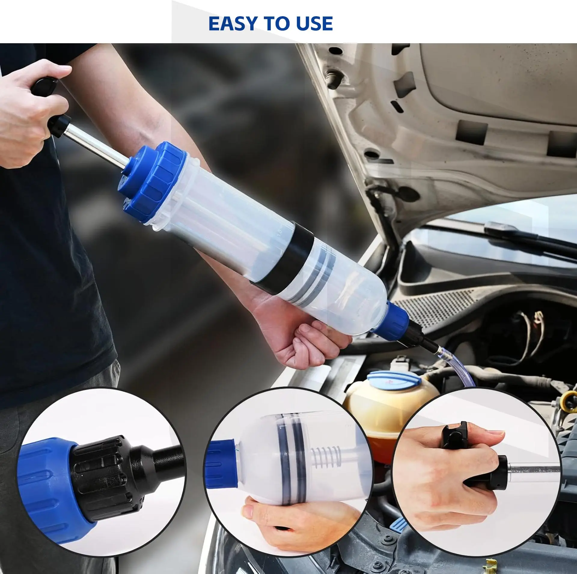 1.5L Capacity Manual Oil Fluid Extraction Extractor Filling Syringe Bottle Fluid Suction Vacuum Extractor Transfer Syringe Pump