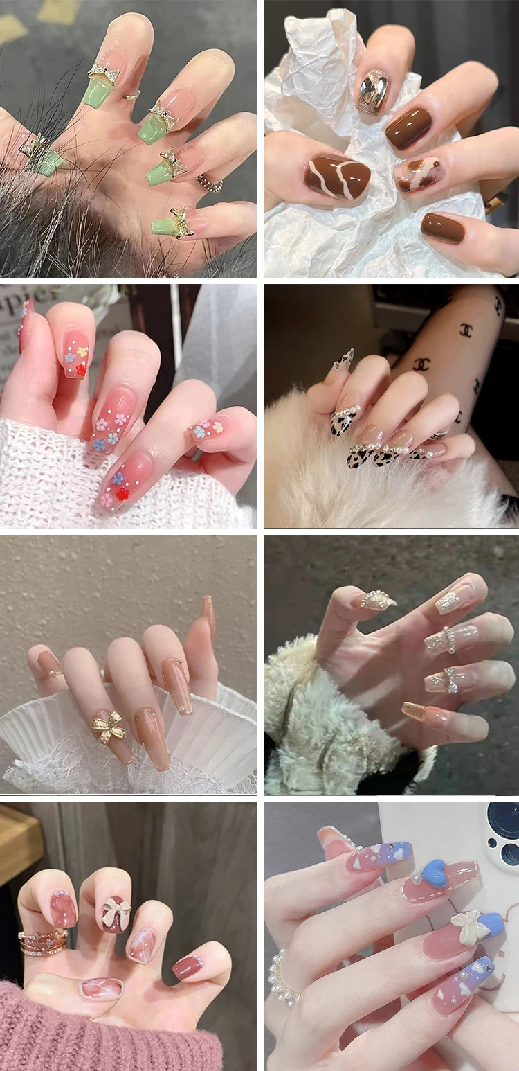 Wholesale price free sample good quality Coffin False Nails OEM nail supplies salon press on nails