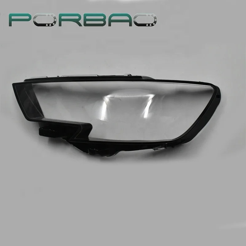  PORBAO Auto Parts Black Border Transparent Headlight Lens Cover for A3 16-19