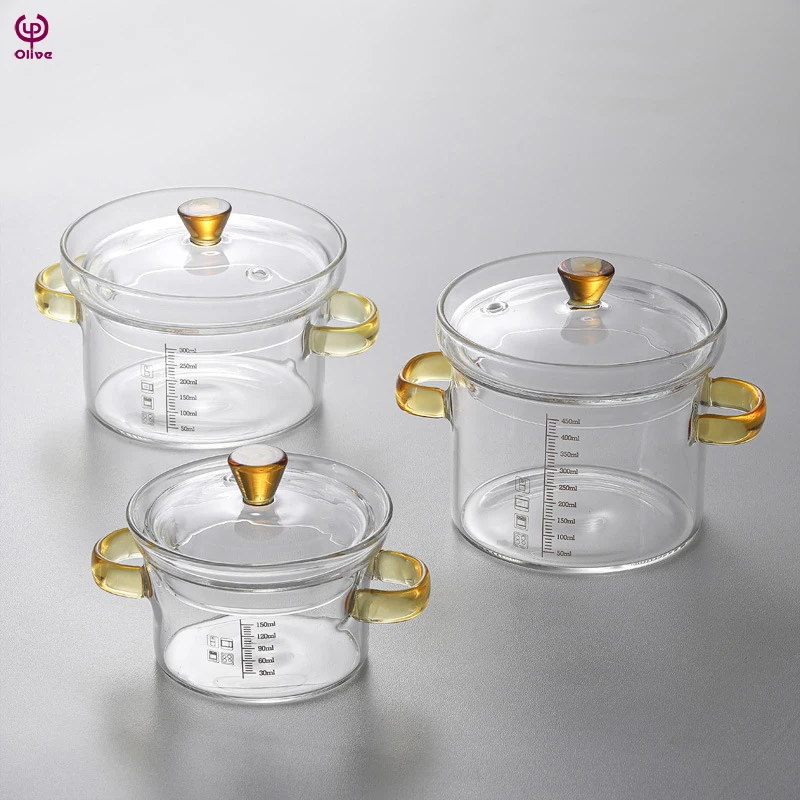 Modern Handmade Steamed Egg Bowl Stew Pot Soup Tureen with Double Handle Lid Cover for Home Kitchen Use for Hotels