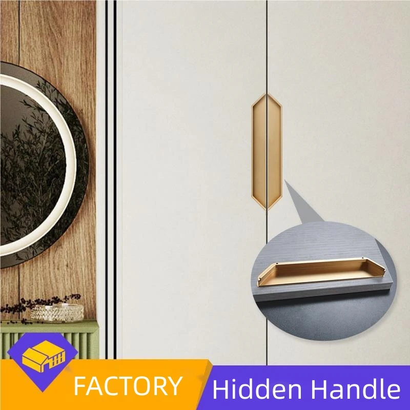 Aluminum Concealed Handle Embedded Cabinet Door Handles Drawer Hidden Handle Modern Kitchen Furniture Accessories 200mm,1100mm