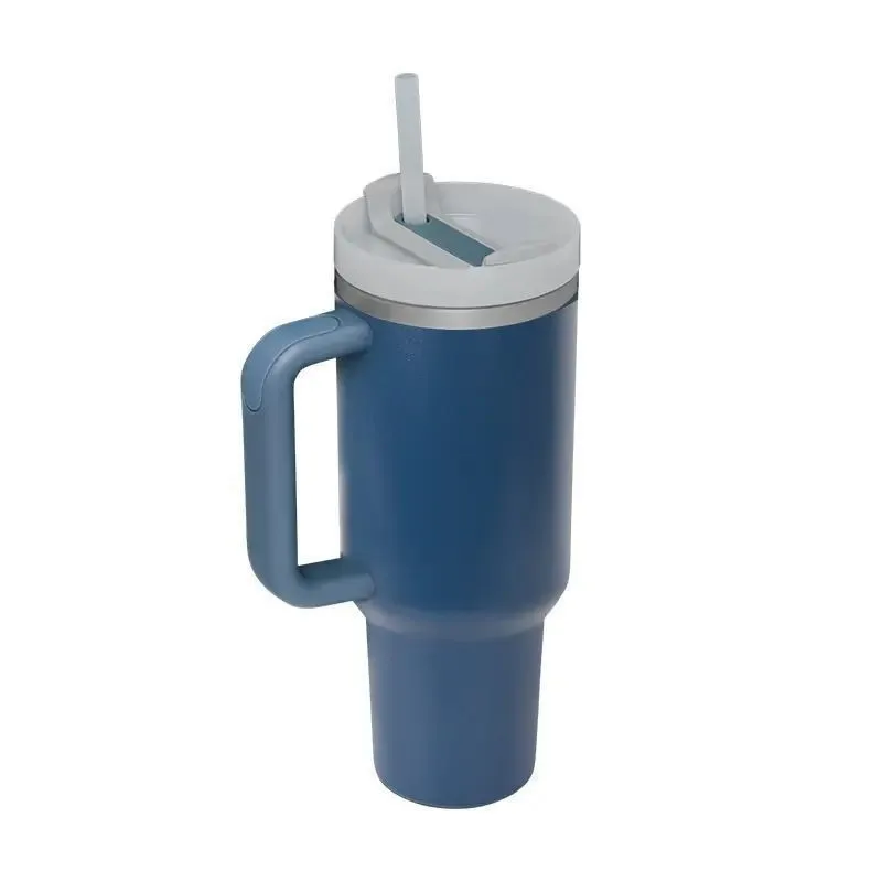 40 OZ Car mounted portable insulated cup with high aesthetic value sports water bottle large capacity straw water cup