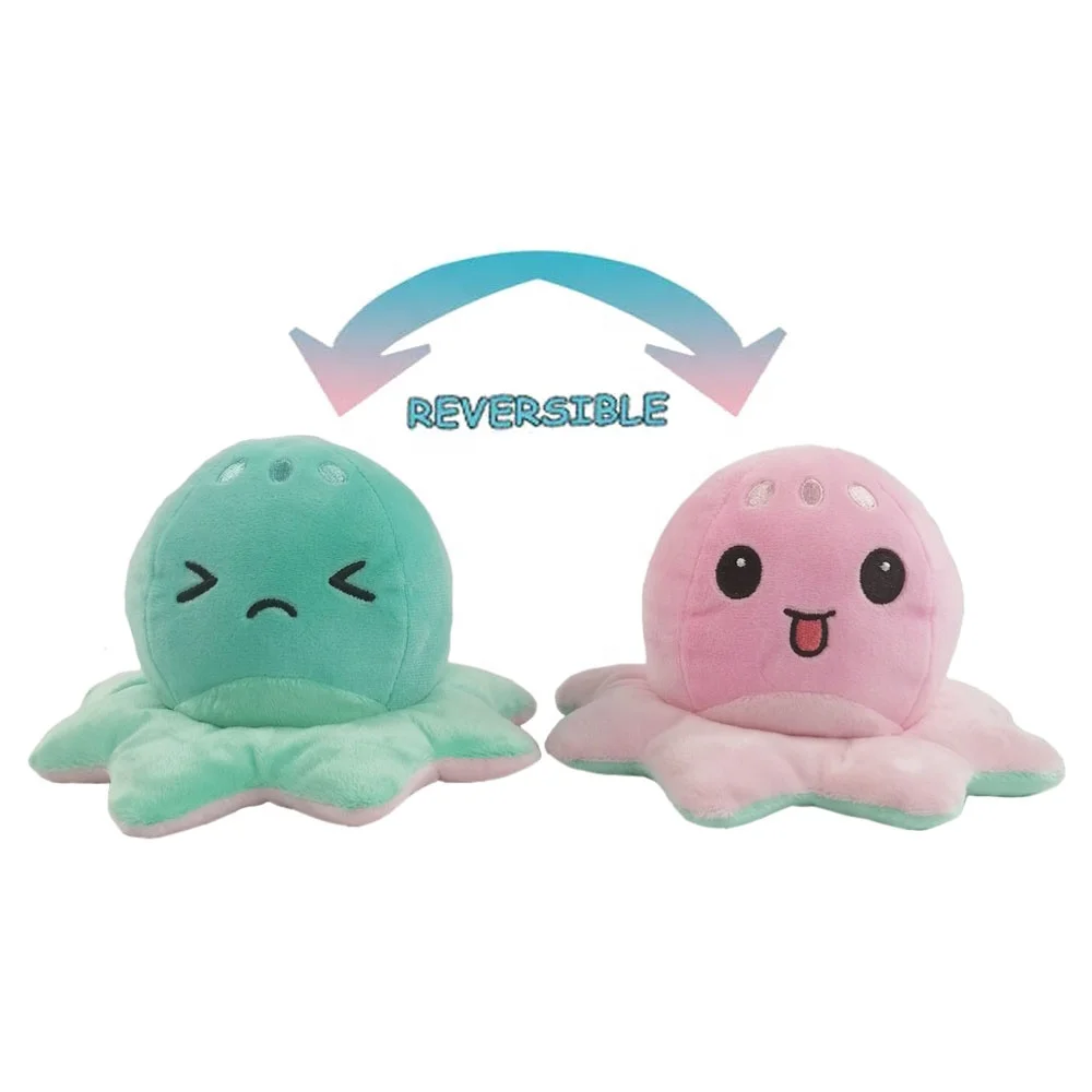 Stuffed Animals Octopus Reversible Soft Toys Funny Cute Plush Jellyfish
