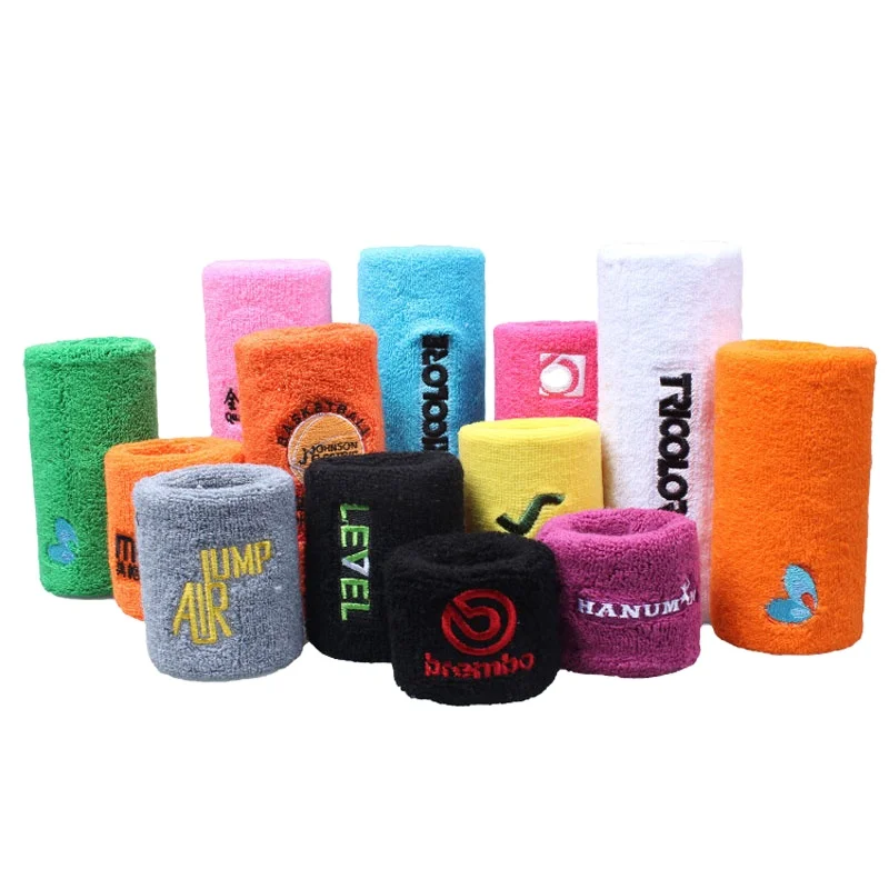 Custom Wristbands Logo Sports Sweatband Wrist Custom Breathable Sweat-Wicking Sweatbands