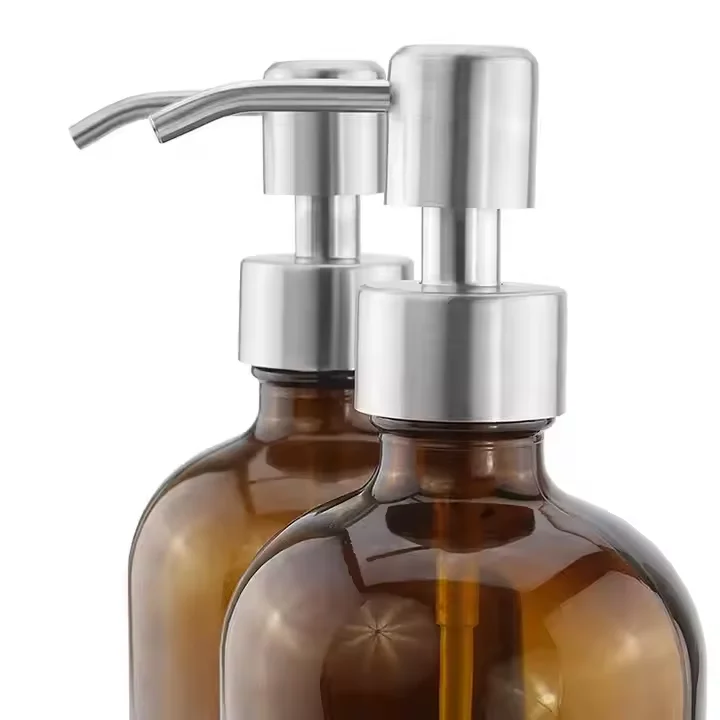 Chinese Manufacturer 8oz 250ml Detergent Clear Bottles Hand Press Sanitizer Lotion Dispenser Bottle With Gold Pump