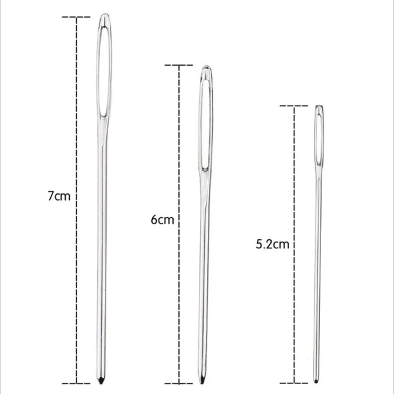 9pcs Large Eye Needles DIY Crafts Tools Stainless Steel Cross Stitch Knitting Yarn Sewing Hand Crochet Hook Set Kit