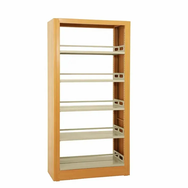 Modern design customization library steel bookshelf for university school bookstore 5 layers newspaper shelf