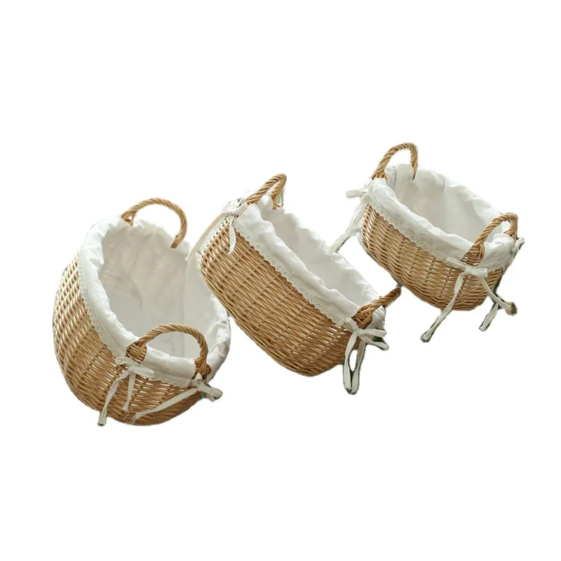 Дешевая Подарочная плетеная корзина с ручкой, оптовая продажа, плетеная мини-корзина из ивы, натуральная, под заказ, с ручкой для цветов, народная корзина на заказ