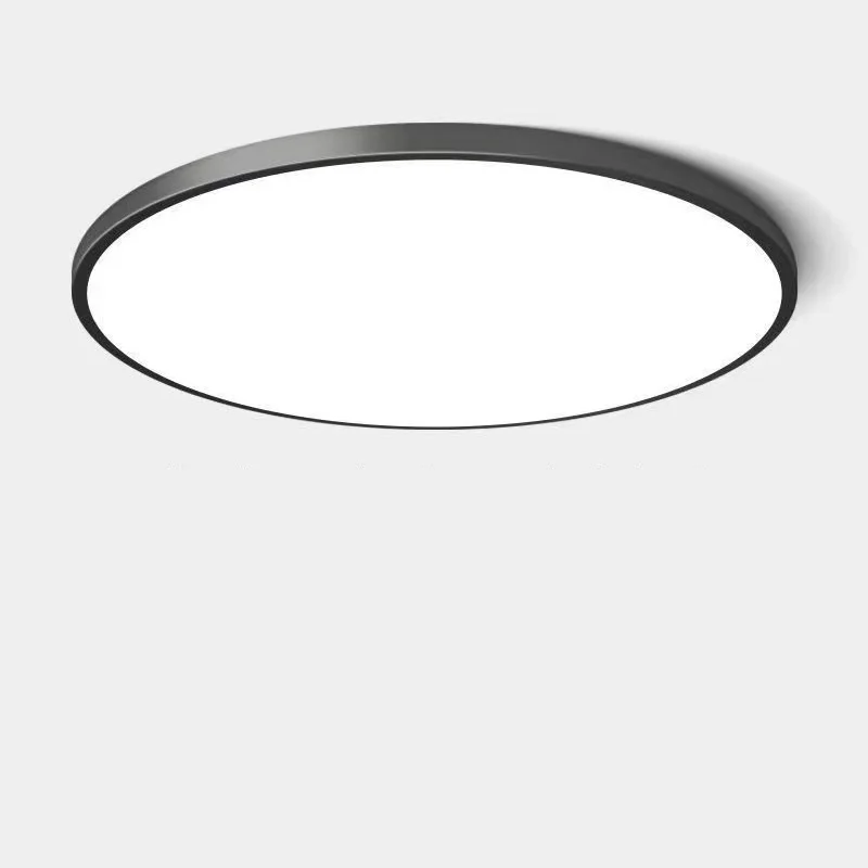 Morden Black Study Balcony Bedroom Room Light Round Mounted Indoor Slim Led Ceiling Lamp Plastics Led Tri-proof Light