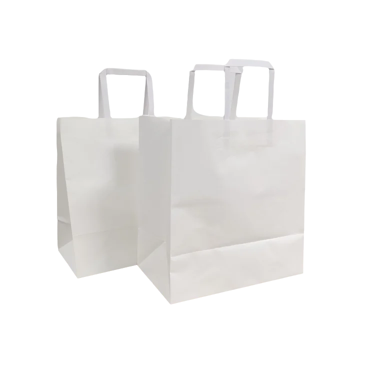 Manufacturer Cost Price Food Grade flat Handle Cheap Gift Shopping Kraft Paper Bag Printed Custom With Your Own Logo