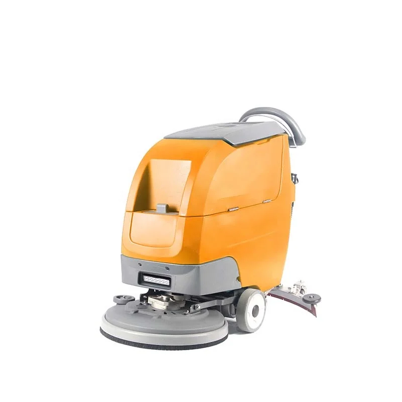 Manual street cleaning scrubbing hand push dust cleaner equipment walk behind floor scrubber machine