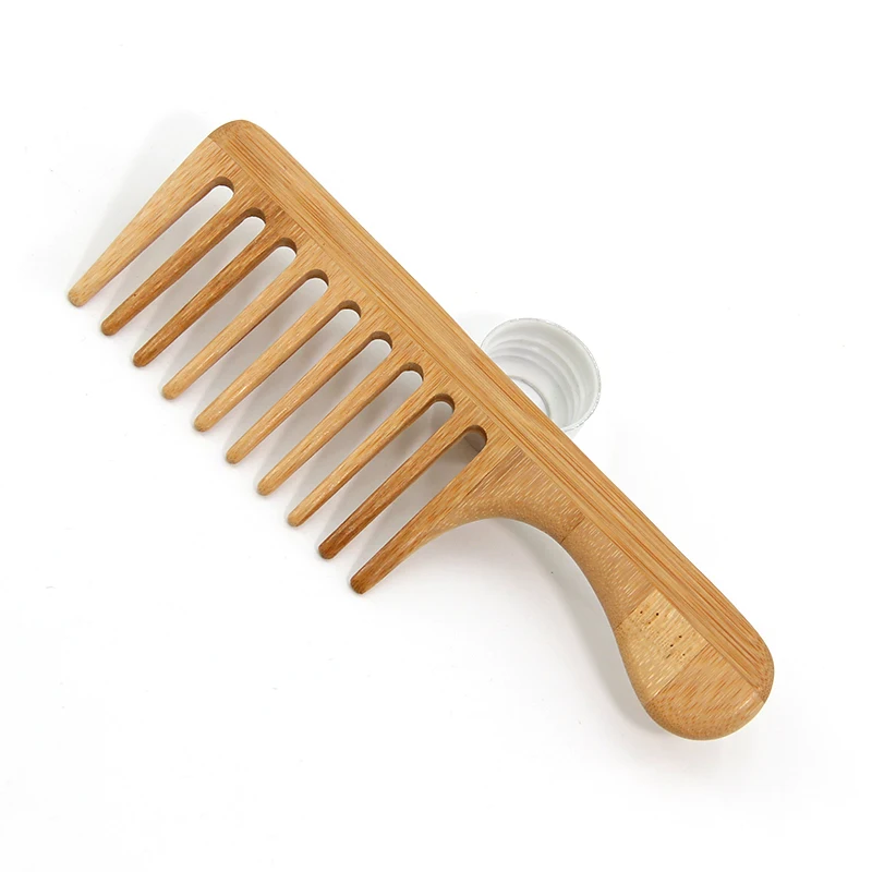 Custom Handmade Wide Tooth Comb Wholesale Cheap Eco-friendly Bamboo Wooden Hair Comb