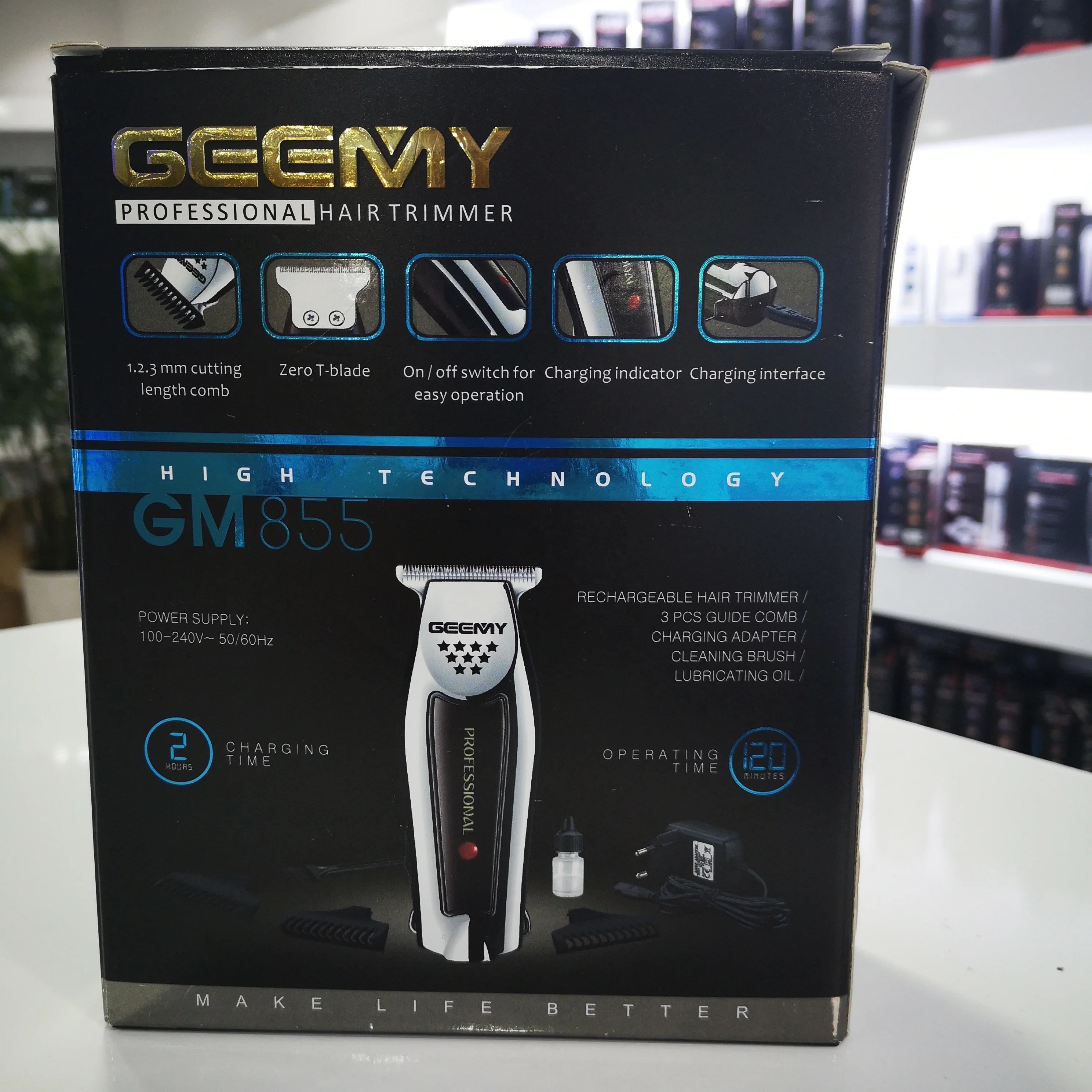  Оригинальный GEEMY GM855 профессиональная перезаряжаемая Триммер для волос электрическая машинка стрижки триммер микро