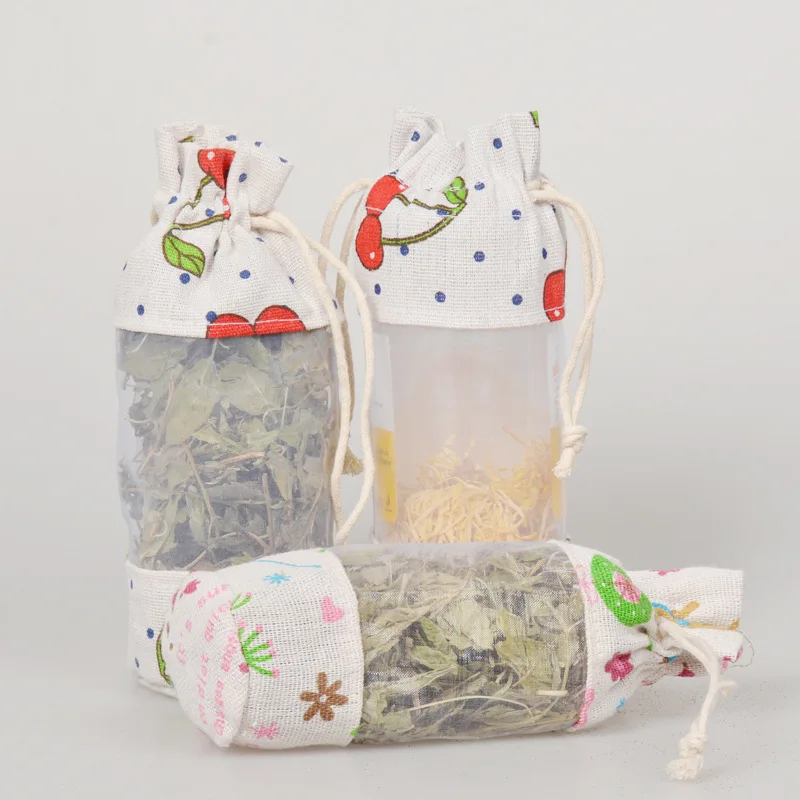 Chinese Cotton Herbal Medicine Mosquito Repellent Sachet Bag Dragon Boat Festival Organza Sachet Pendant Bag with clear window