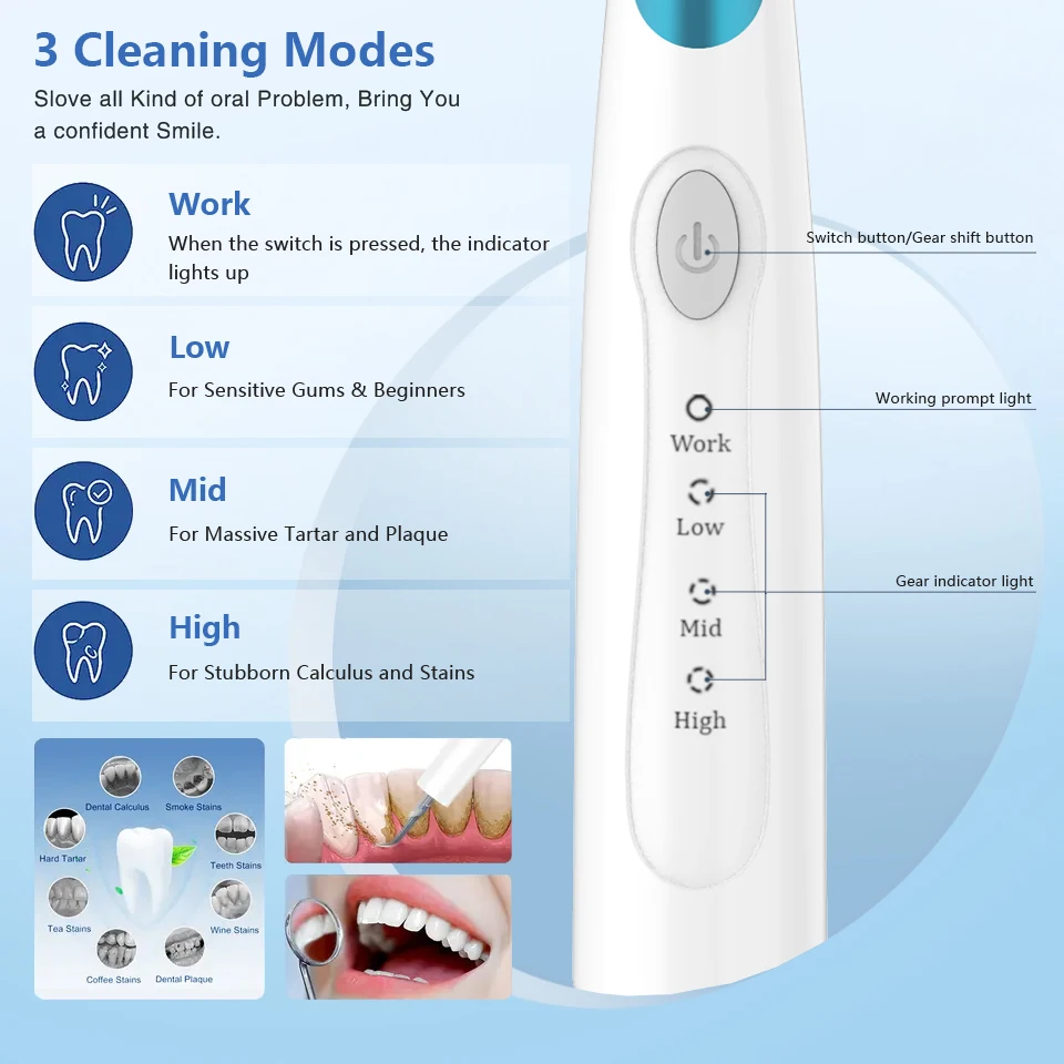 Electric Ultrasonic Teeth Cleaning Set for Overseas Audiences & Pet Clean Delights - Eliminate Calculus and Plaque, Whiten Teeth