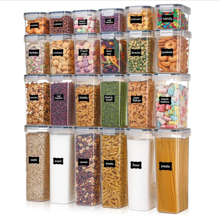 24 pack home and Kitchen accessories clear drawers refrigerator storage box tray stackable food storage holder container set