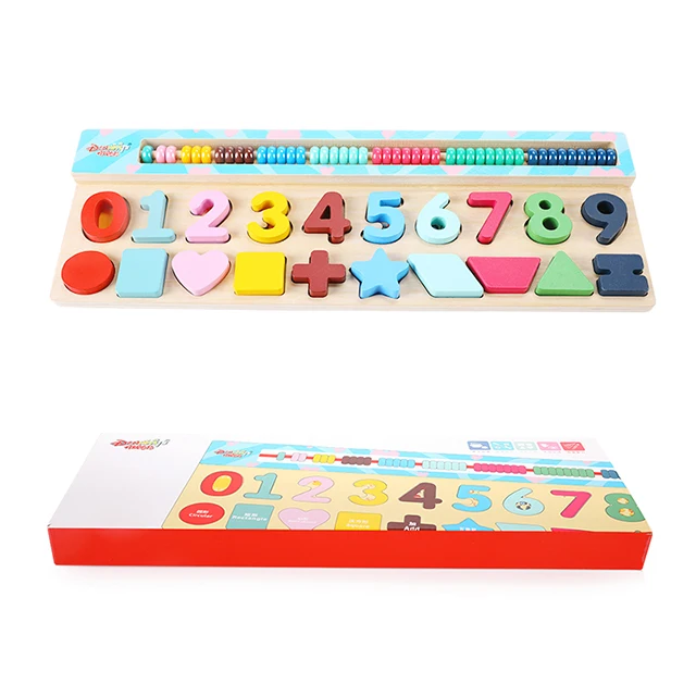 Montessori Toys Early Education Teaching Aids Math Toys for Children Preschool Wooden Count Geometric Shape Cognition Match Baby