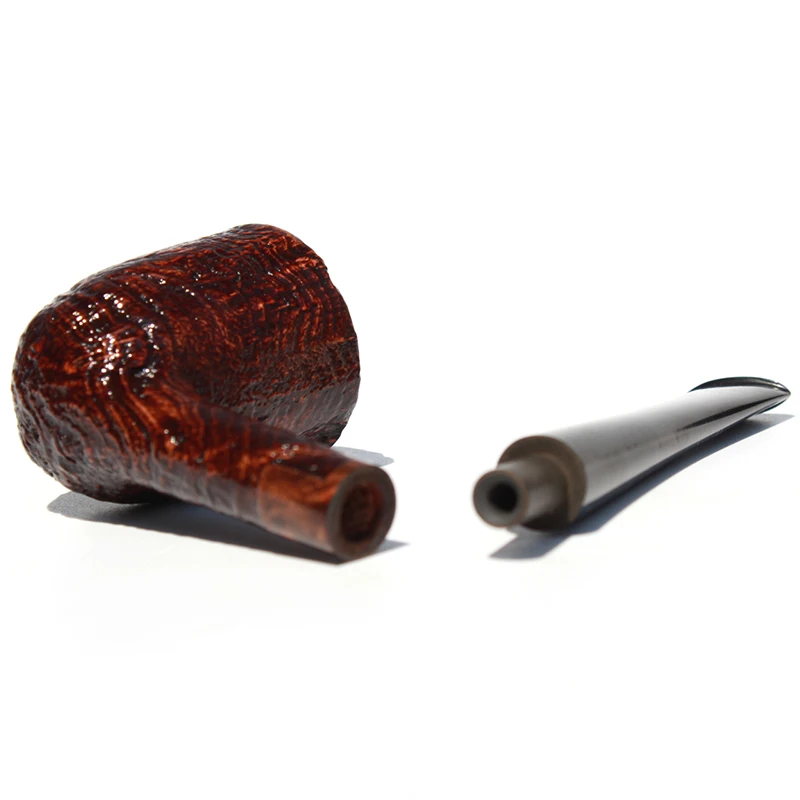 Briar Pipes Tobacco Smoking Pipe Carved/Sandblast  None Filter Straight Pipe Dublin Shape #L214