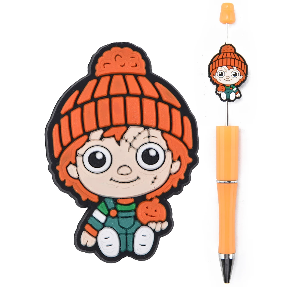 Custom Wholesale Diy Eco-friendly Soft Silicone Mario Beads Chew Character Silicone Focal Beads For Pens Making