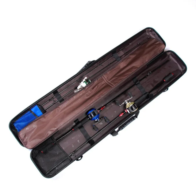 Portable Fishing Tackle Bag Shell Waterproof ABS Rod Hard Case Carrying Carrier Storage