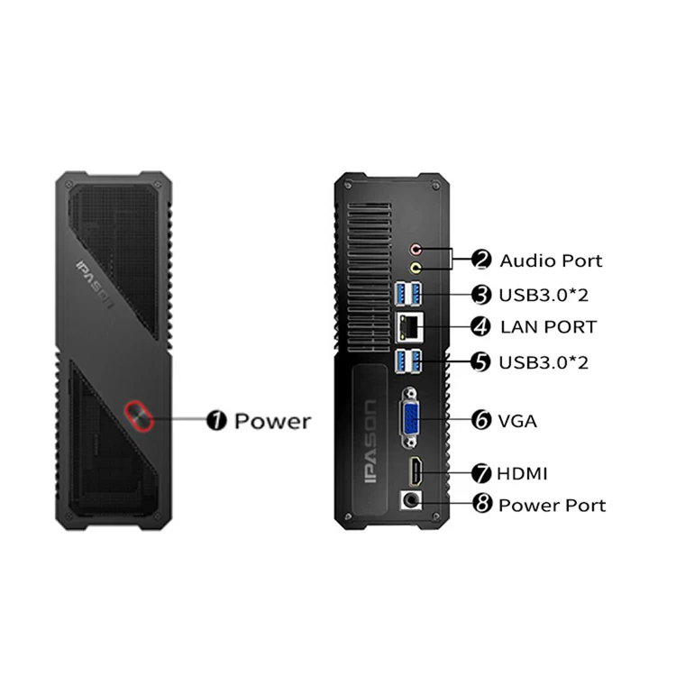 Ipason Cheap Intel 8Th Mini Pc Core I3 I5 I7 Gaming Desktop Mini Pc Fanless For Windows10