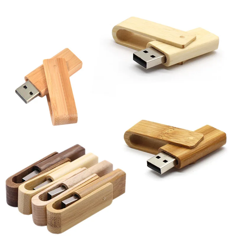 Hot Selling Swivel Wooden USB Memory Stick 4GB 8GB Custom Logo USB Flash Drive 2.0 16GB 32GB Pen Drive 32Gb High Speed Usb Wood
