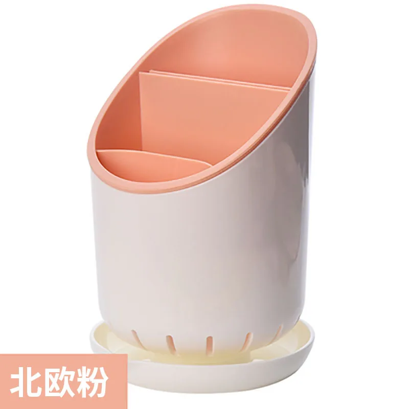2024 plastic drain pipe chopsticks cage round spoon drain pipe rack multifunctional kitchen cutlery storage rack chopsticks tube