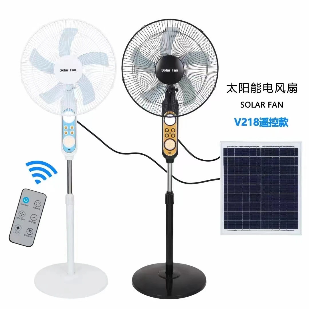 Factory OEM High Efficiency Home Height Adjustable Wide Angle Adjustment Outdoor Fans Home 16 Inch Solar Fan with battery