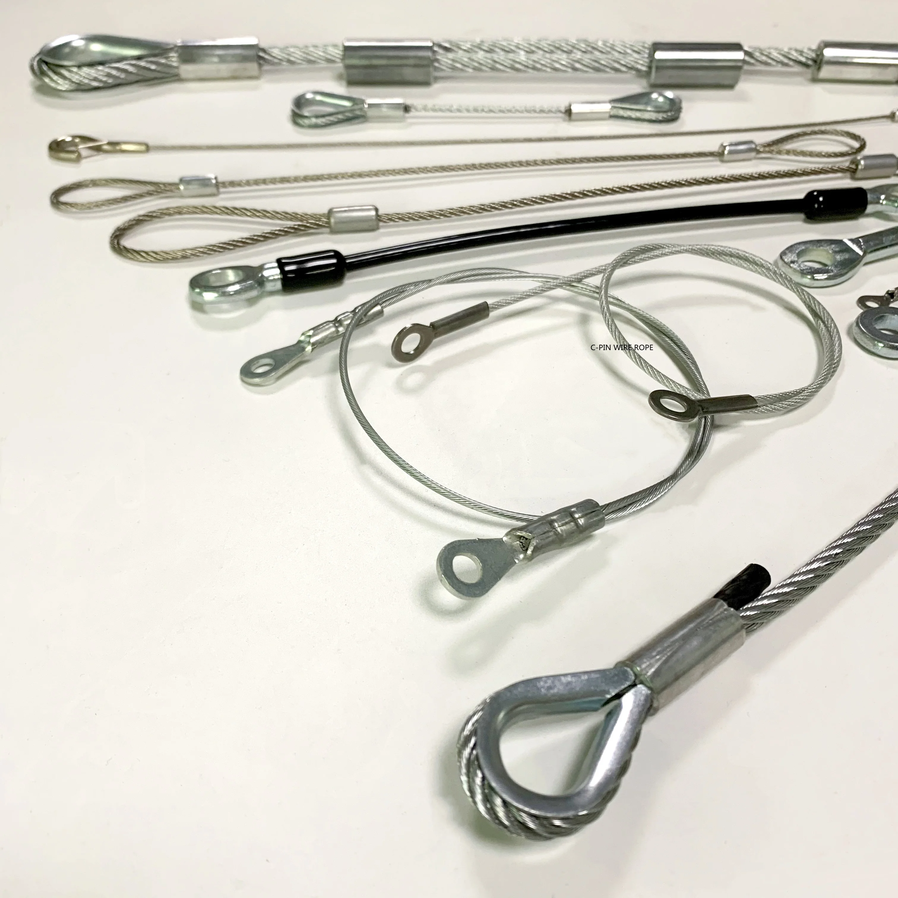 C-Pin 0.8mm-9.5mm wire rope lifting slings 304 316 Stainless Steel Wires Pressed Steel Wire Rope Sling steel cable with looped