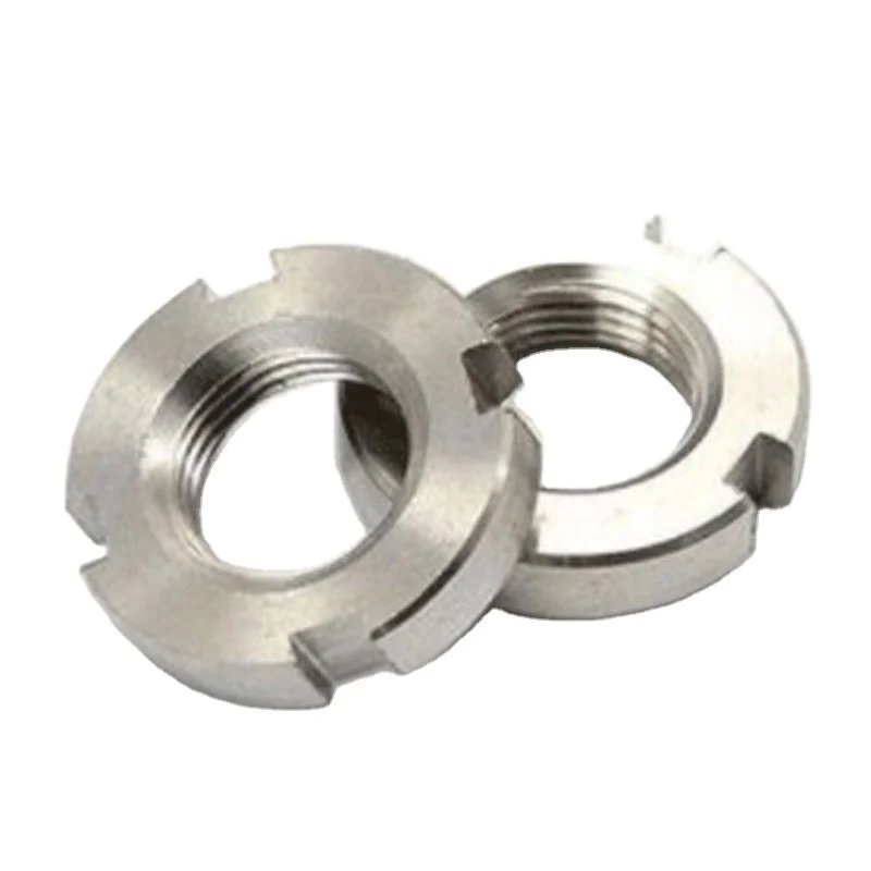 M6 M8 M10 M12 A2-70 A2-80 A4-70 A4-80 Stainless Steel Plain Polished Smooth Slotted Round Nut DIN1804
