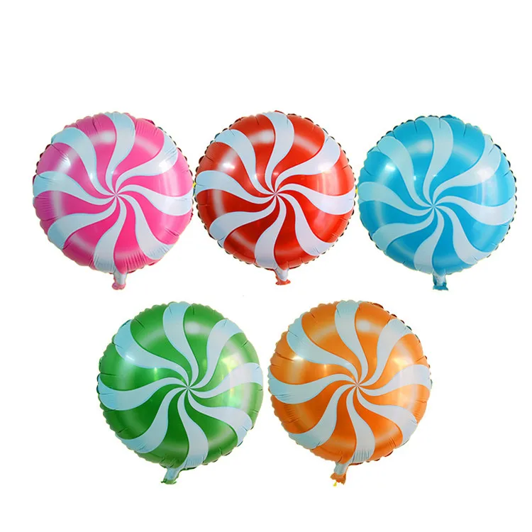 18 Inch Colourful Candy Windmill lollipop Round Shape Balloons Foil Balloons For Party  Decoration