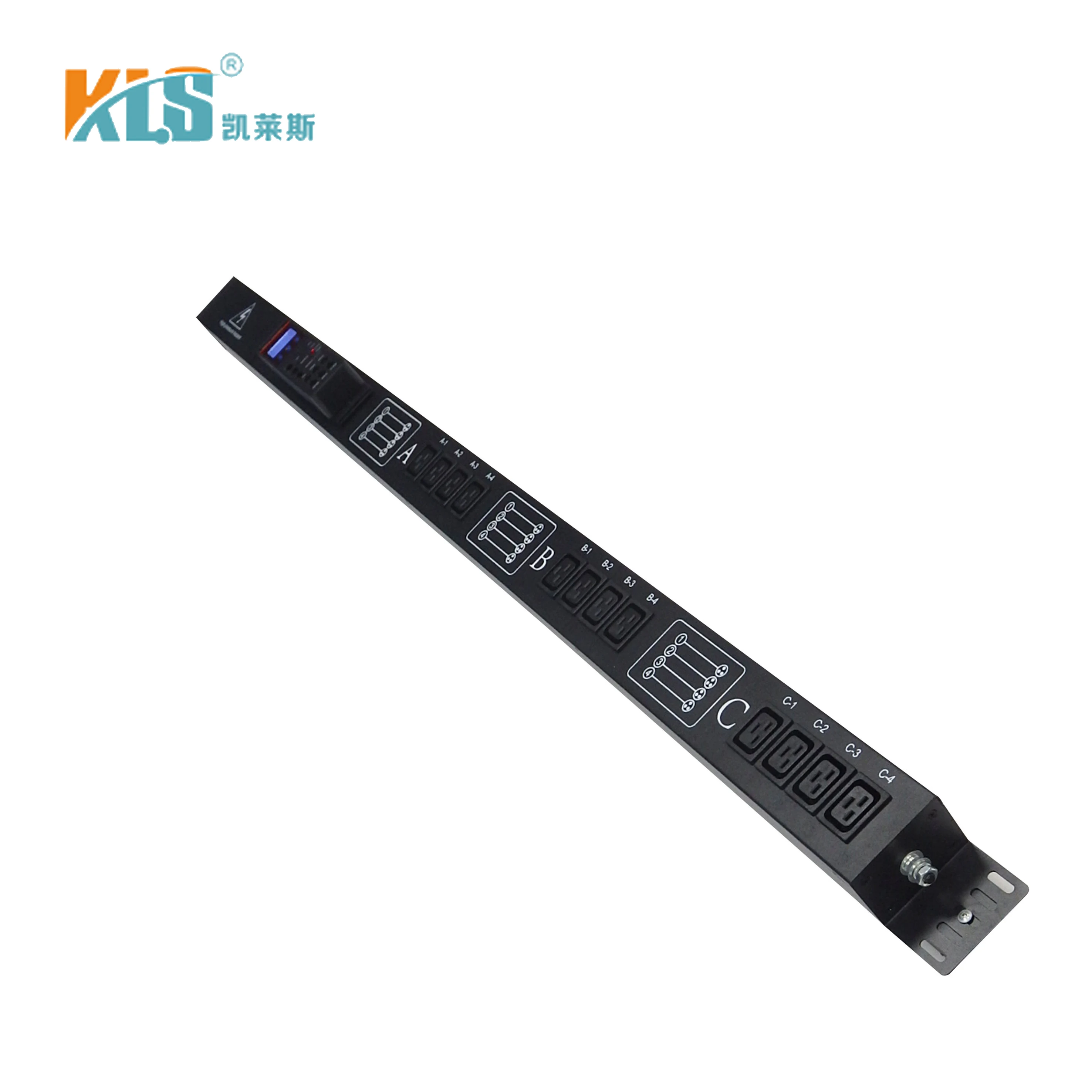 Black Junction Box 3 Phase 45Kw Smart Monitor C19 63A Metered Socket 12 Way Switched Rack Pdu